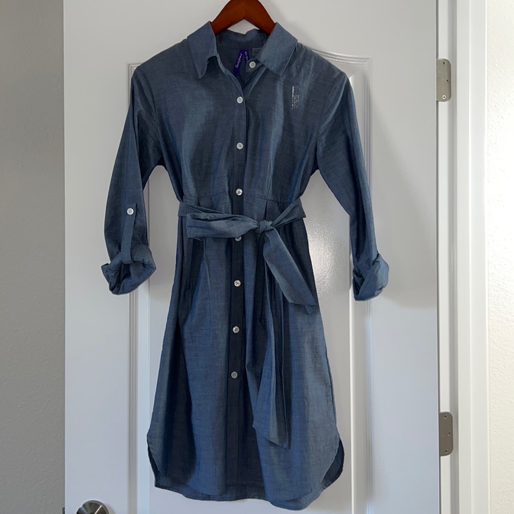 Seraphine Maternity Chambray Shirtdress Size 2